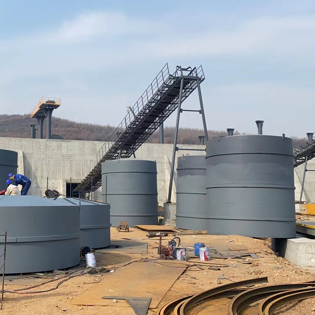 日照粉煤灰钢板仓施工现场